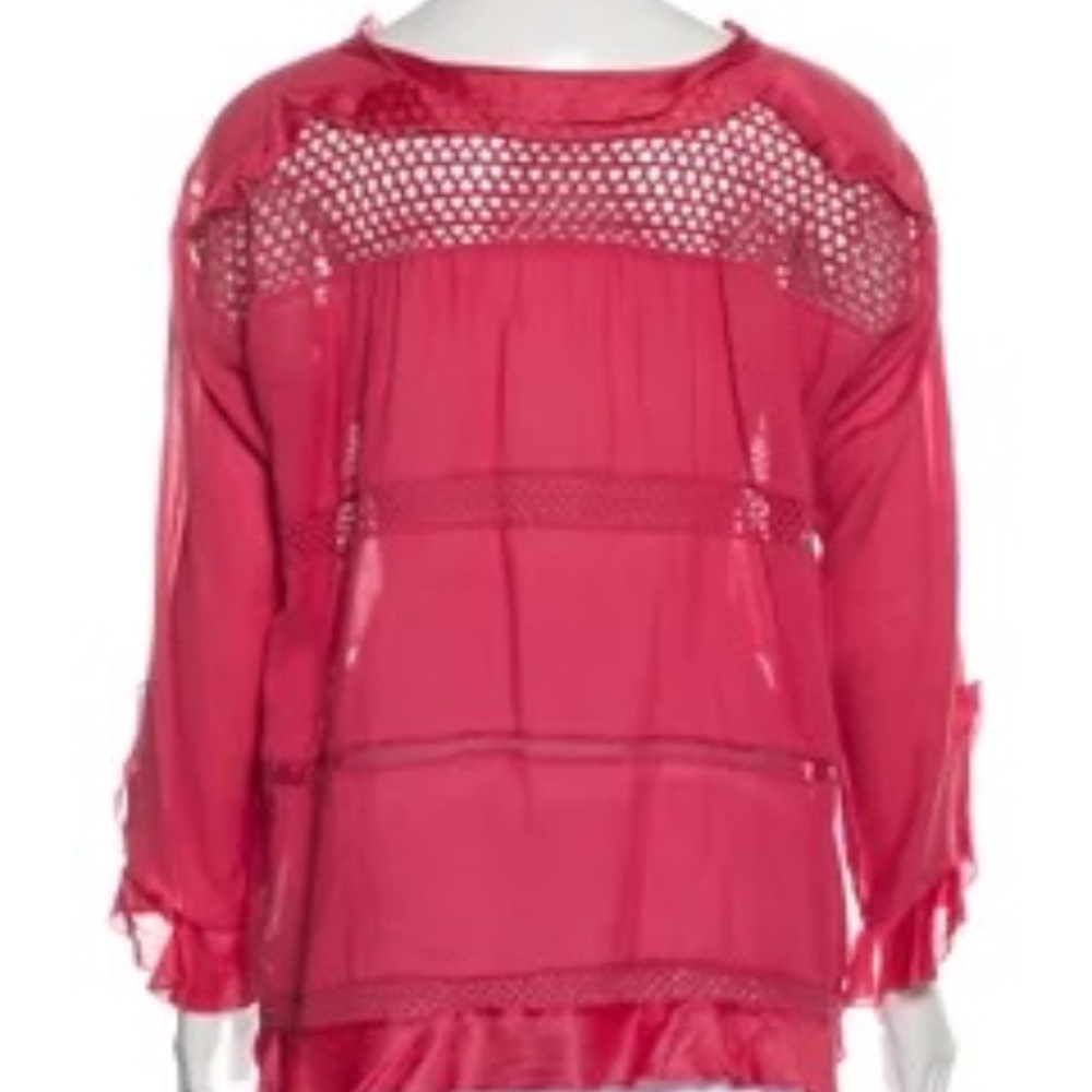 Pink Isabel Marant Smocked Ruffle Skirt - Picture 3 of 5